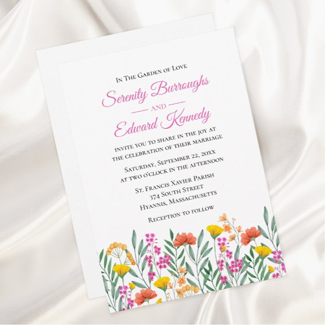 Invitation Boho Fleur sauvage Garden Spring Floral Mariage (Créateur téléchargé)