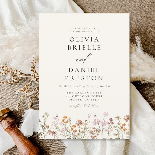 Invitation Boho Fleur sauvage Garden Wedding (Créateur téléchargé)