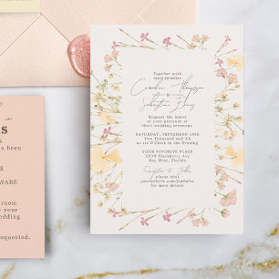 Invitation Boho Fleur sauvage  Mariage