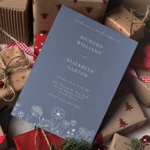 Invitation Boho Fleur sauvage moderne Mariage aquarelle