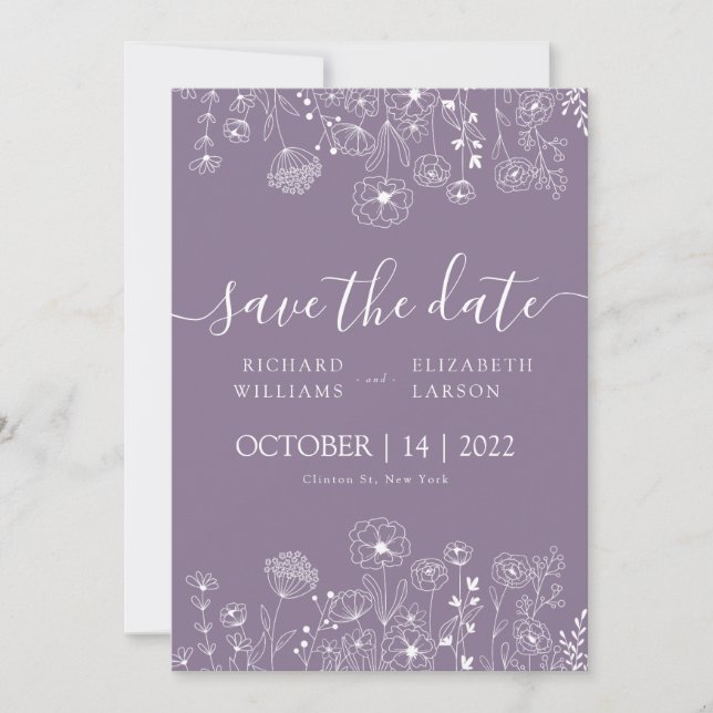 Invitation Boho Fleur sauvage moderne Mariage aquarelle (Devant)