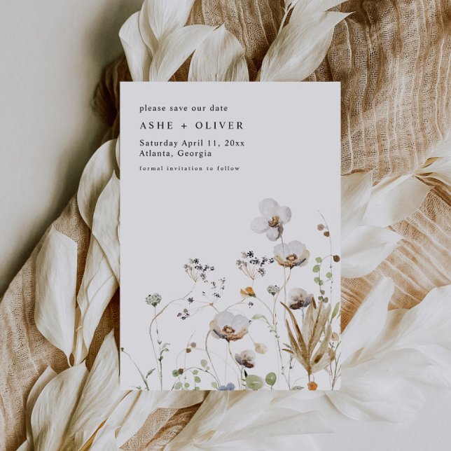 Invitation Boho Fleur sauvage Wedding Enregistrer La Date (Créateur téléchargé)