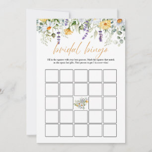 Invitation Boho Fleurs Fête des mariées libellule Bingo DIGIT