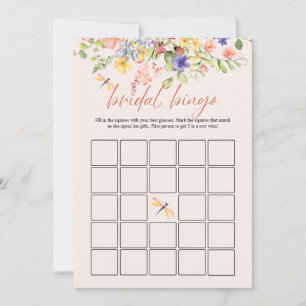 Invitation Boho Fleurs Fête des mariées libellule Bingo DIGIT