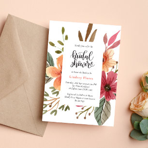 Invitation Boho Fleurs Sauvages Plantes Vertes Baby Shower de