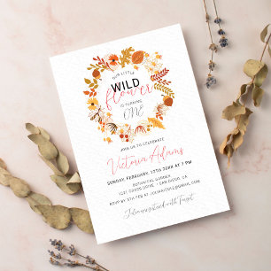 Invitation Boho Fleurs Séchées Rustiques Automne Anniversaire