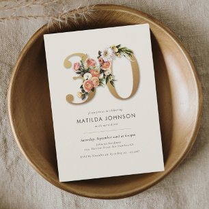Invitation Boho Floral 30e anniversaire