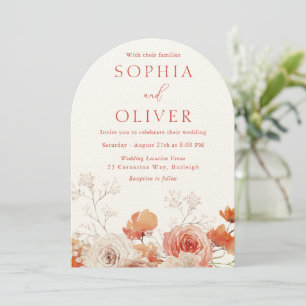 Invitation Boho Floral & Arch Automne Automne Floral Mariage
