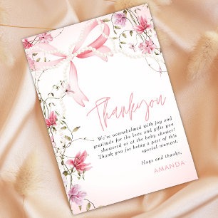 Invitation Boho Floral Bébé en fleurs Merci