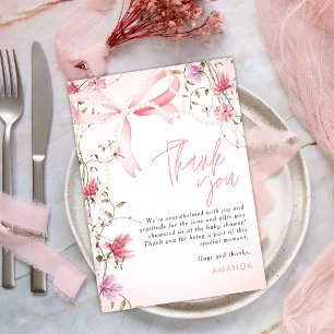 Invitation Boho Floral Bébé en fleurs Merci