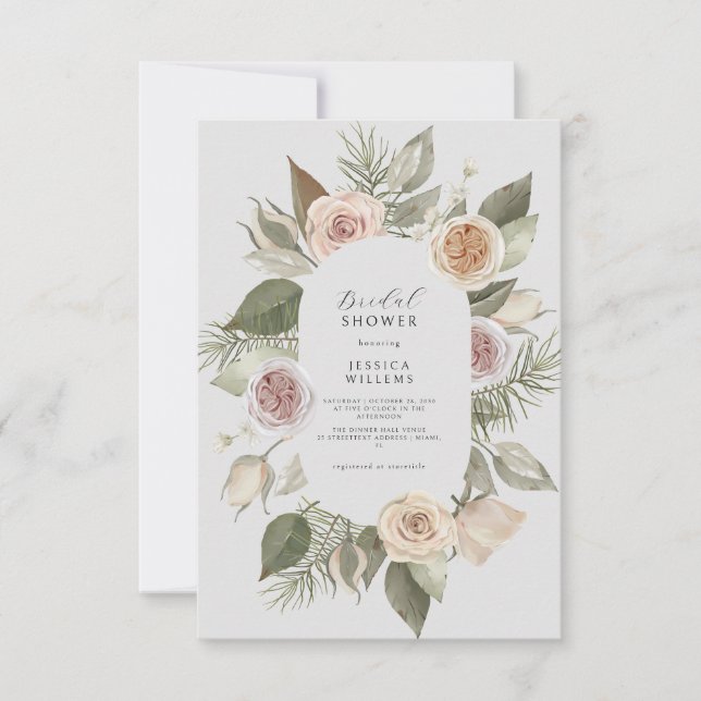 Invitation Boho Floral Bridal Douche (Devant)