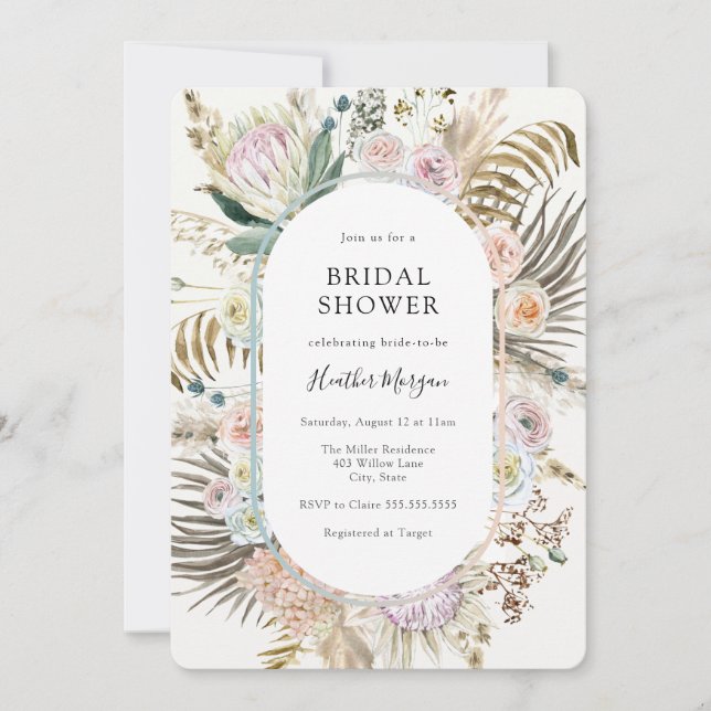 Invitation Boho Floral Bridal Douche (Devant)