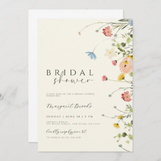 Invitation Boho Floral Bridal Showeuse Invitation, Fleur sauv