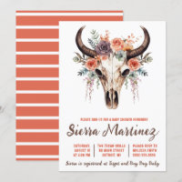 Boho Floral Bull Baby shower