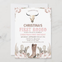 Boho Floral Cactus Premier Rodéo 1er Anniversaire