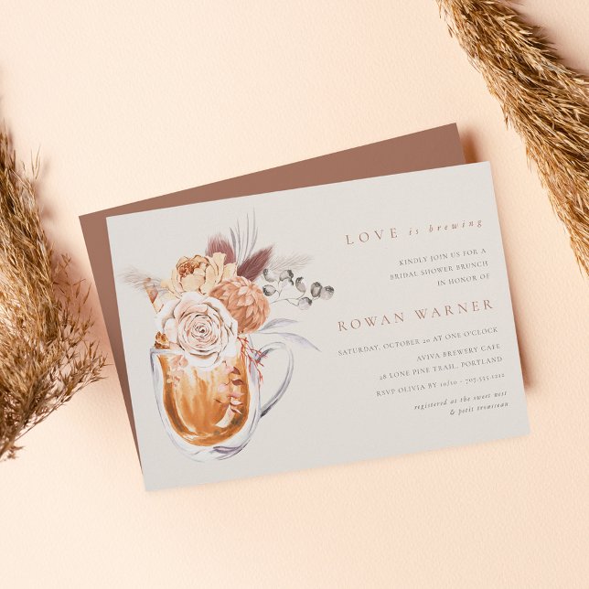 Invitation Boho Floral Café Fête des mariées Brunch (Créateur téléchargé)