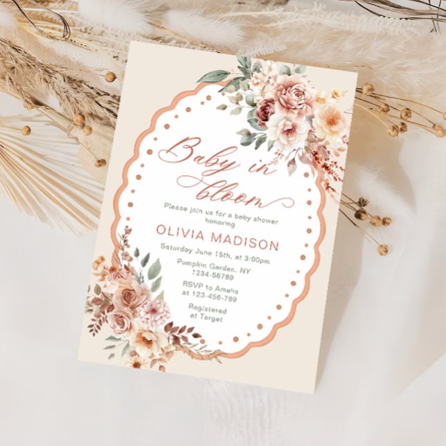 Invitation Boho Floral Cute Baby shower (Créateur téléchargé)