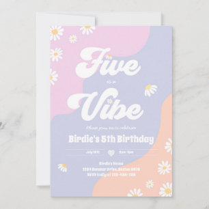 Invitation Boho Floral Daisy 5e Anniversaire Five Est Une Vib