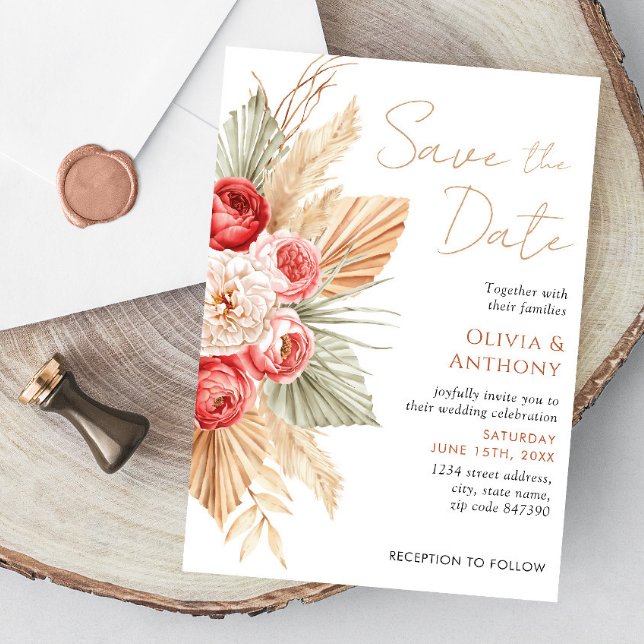 Invitation Boho Floral Elegant Automne Mariage été (Créateur téléchargé)