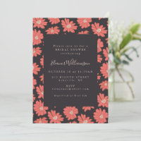 Boho Floral Elegant Black Red Fête des mariées