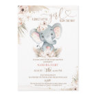Boho Floral Elephant Baby Girl Baby shower