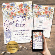 Boho Floral ENREGISTRER LA DATE