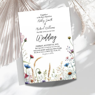 Invitation Boho Floral Fleur sauvage Mariage