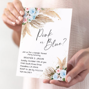 Invitation Boho Floral Genre Revevela Party