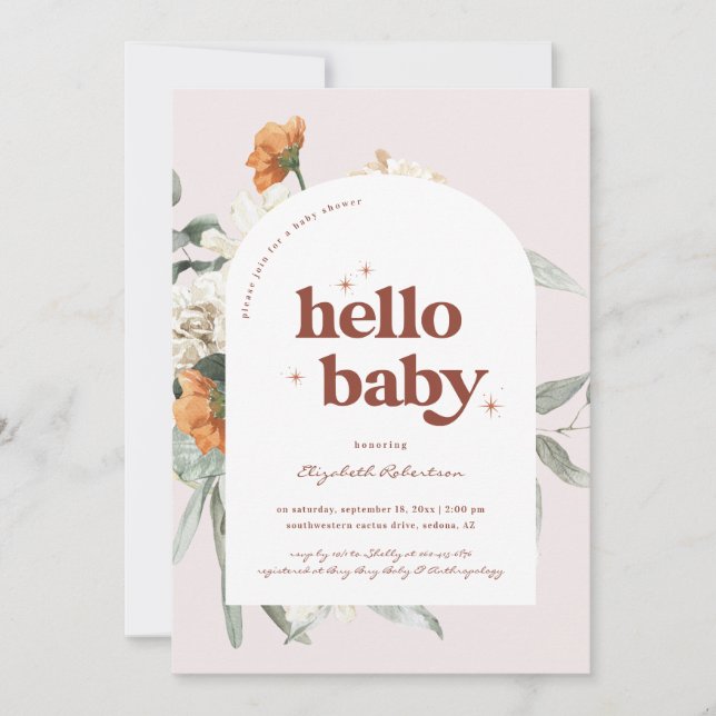 Invitation Boho Floral Greenery Botanical | BABY SHOWER (Devant)