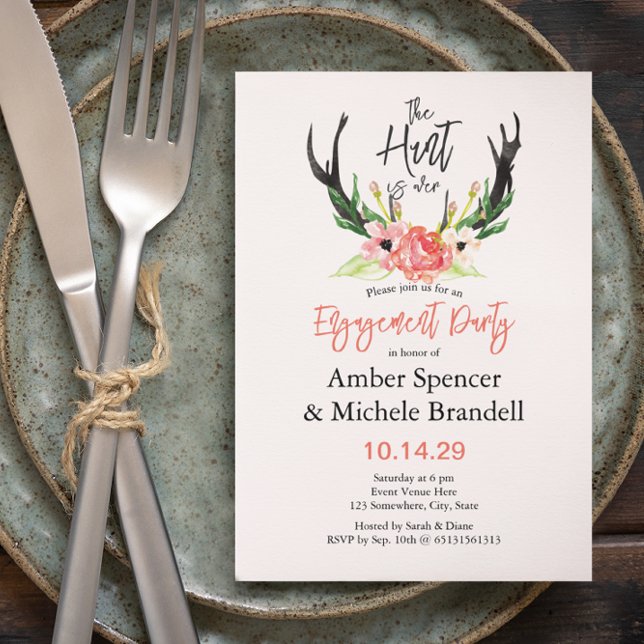 Invitation ©Boho Floral Hunt est sur l'engagement (Créateur téléchargé)