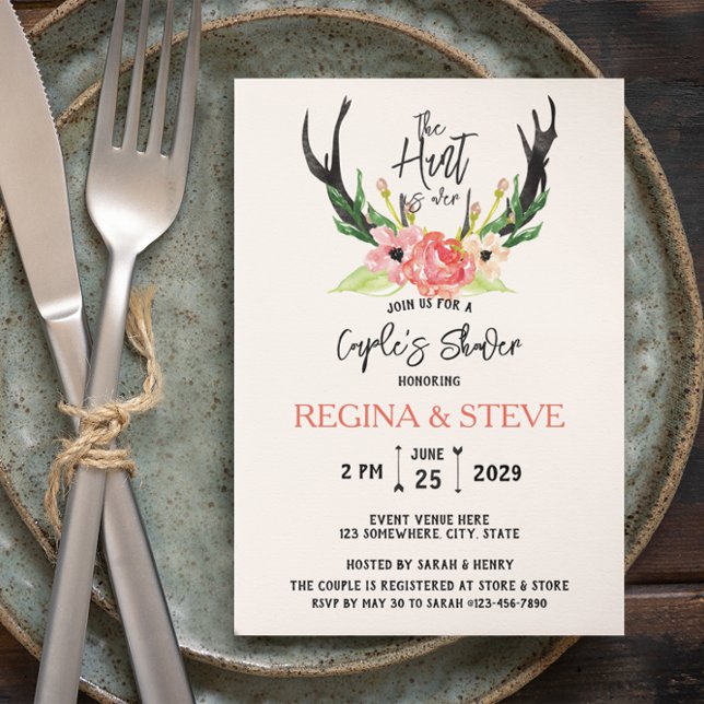 Invitation ©Boho Floral La chasse est terminée Couple Shower (Créateur téléchargé)