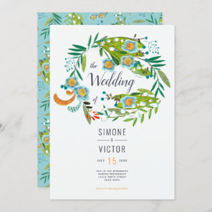 Invitation Boho Floral Lily de Vallée Mariage