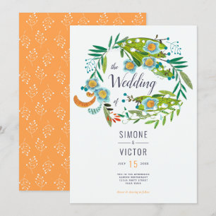 Invitation Boho Floral Lily de Vallée Mariage