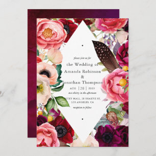 Invitation Boho Floral Mariage
