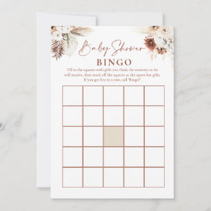 Invitation Boho Floral Pampas Baby shower en herbe Jeux