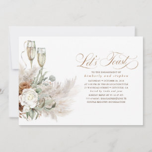 Invitation Boho Floral Pampas Grass Green Party