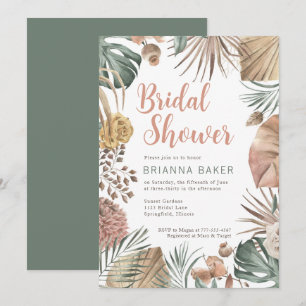 Invitation Boho Floral Pampas Grass nuptiale de douche Invita