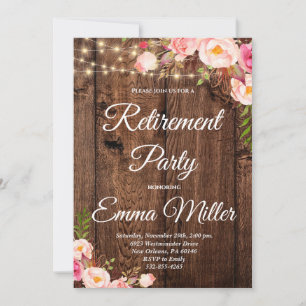 Invitation Boho Floral Rustic Retraite Party