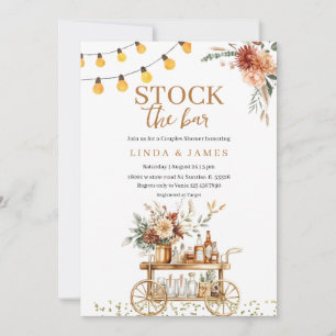 Invitation Boho Floral Stock Le Bar Couple Douche