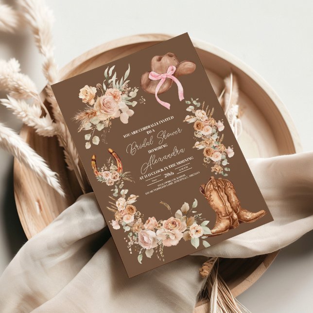 Invitation Boho Floral Western Fête des mariées (Créateur téléchargé)