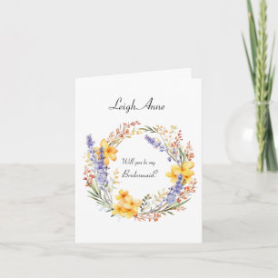 Invitation Boho Floral Wreath Wedding Party Proposition