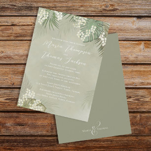 Invitation Boho Foliage Aquarelle Tropical Palm Feuilles