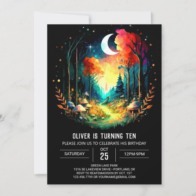 Invitation Boho Forest Adventure Attend son anniversaire (Devant)