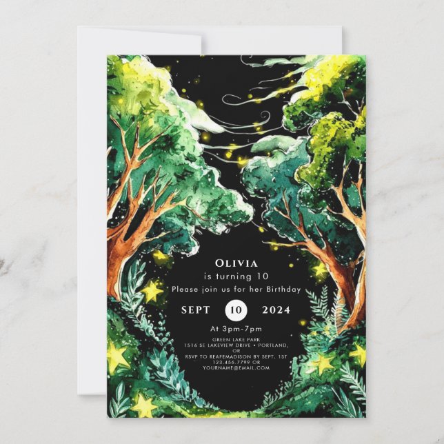 Invitation Boho Forest Woodland (Devant)