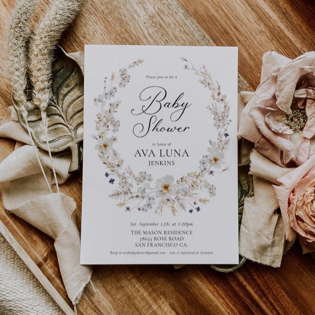 Invitation Boho Genre Neutre Baby shower (Créateur téléchargé)