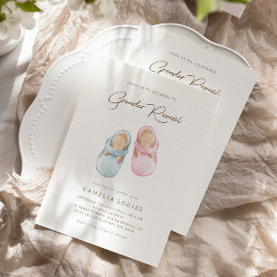 Invitation Boho Genre Révéler Chaussures bébé Vintages Invita