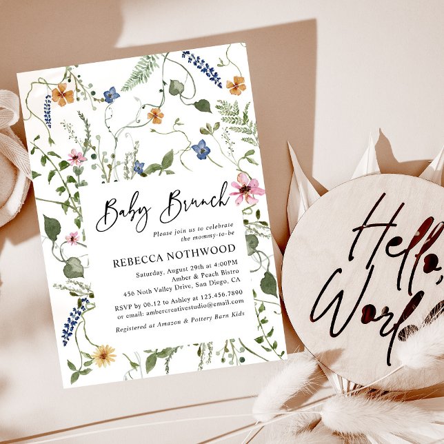 Invitation Boho Green Baby Brunch Douche (Créateur téléchargé)