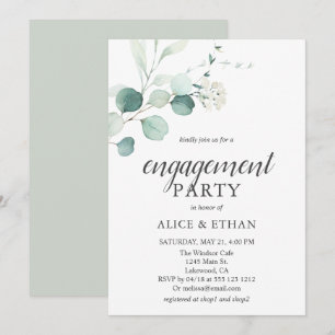 Invitation Boho Green Eucalyptus