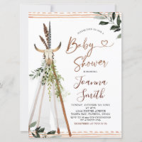 Boho Grenerie Animal Crâne Teepee Baby shower