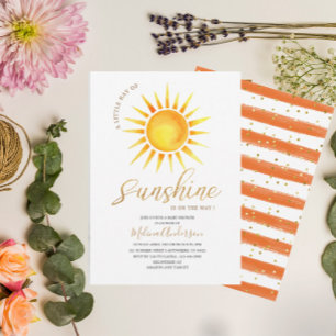 Invitation Boho Hello Sunshine watercolor baby shower